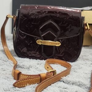 Louis Vuitton Deep Burgundy and Tan Crossbody Bag